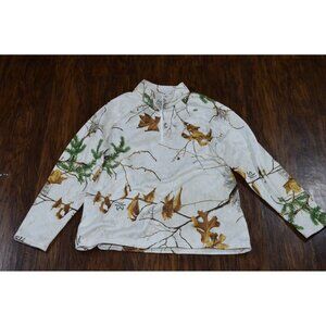 Realtree Xtra Colors White Snow Camo Fleece Pullover Sweater Women’s Size XL
